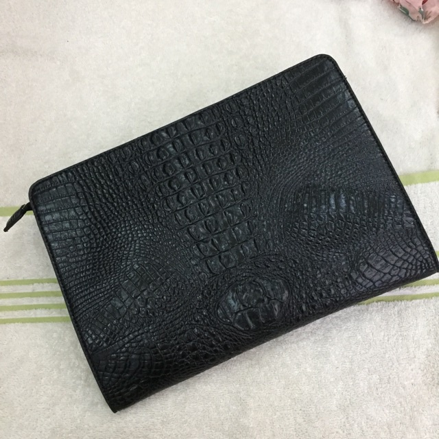 Túi Clutch cầm tay nam da nhám vân cá sấu hàng cao cấp