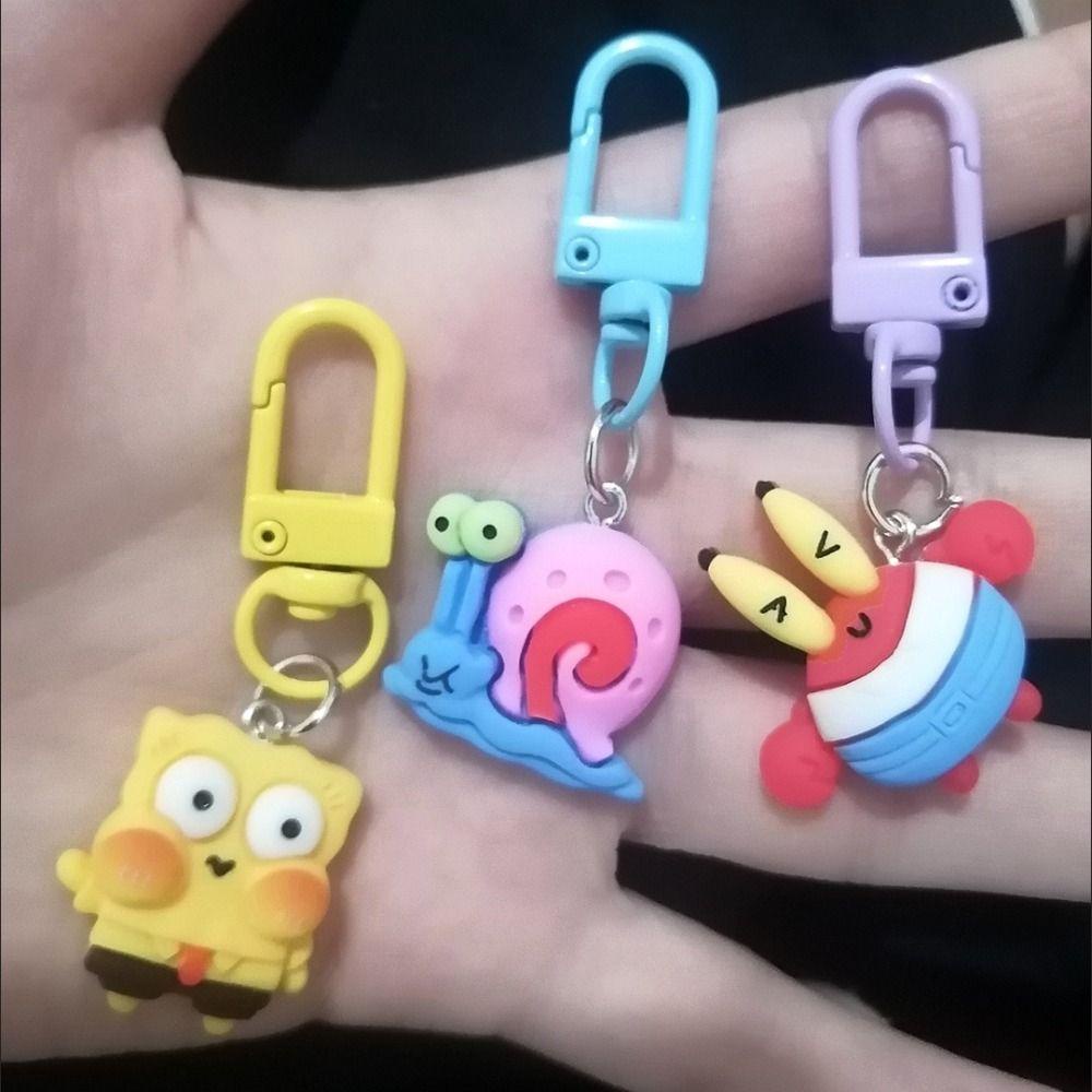 Mmluck spongebob Móc Chìa Khóa Xe Hơi Bằng resin Hình Nhân Vật Hoạt Hình patrick star Phong Cách kawaii