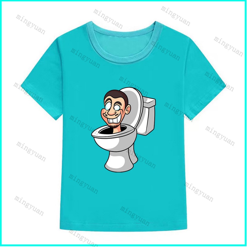 Áo Thun Tay Ngắn In Hình Mingyuan Skibidi Toilet Cho Thanh Thiếu Niên