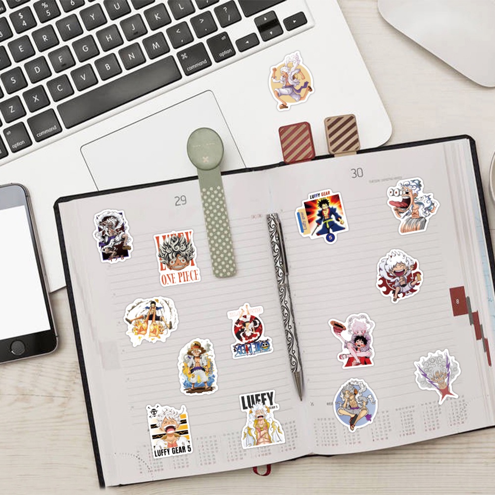 Bộ 110 Miếng Dán Trang Trí Mũ Bảo Hiểm / Bút Chì / Nón Bảo Hiểm Chống Thấm Nước Hình anime one piece luffy Gage 5 graffiti