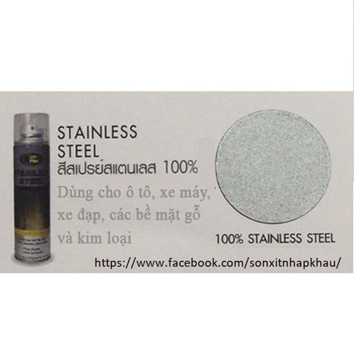 Sơn Xịt Mạ Kẽm Stainless Steel Bosny Thái Lan - Hàng Chuẩn Công Ty