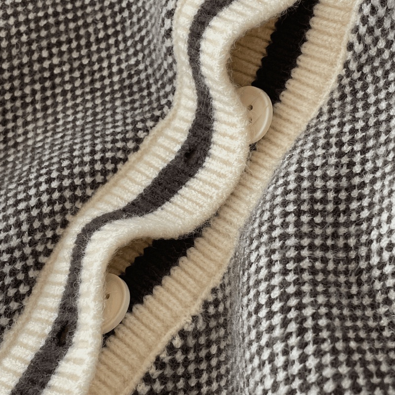 Áo Khoác cardigan Dệt Kim Màu Sắc Tương Phản Phong Cách Hàn Quốc Thời Trang Xuân Thu 2023 Cho Bé Trai / Gái