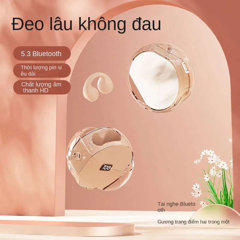 Tai nghe Bluetooth kẹp tai không dây dẫn xương cao cấp, không lọt tai vô hình Android Apple