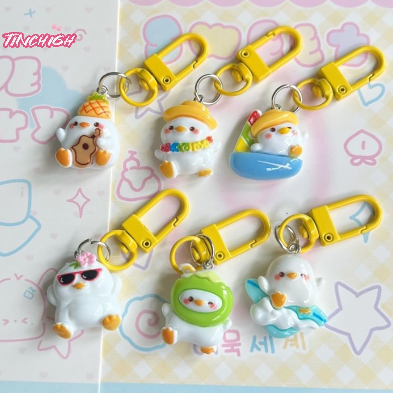 Móc Chìa Khóa / Túi Xách / Điện Thoại Hình Chú Vịt Dễ Thương Dùng Làm Quà Tặng Cho Bạn Gái