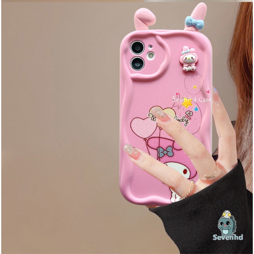 Tương Thích Với iphone 15 14 13 12 11 pro max 7 8 plus se2020 x xr xs max 6 6s plus Viền Cong 3d Hình Chú Chó Tai To Xinh Xắn Ốp