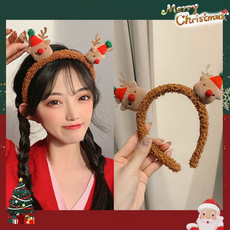 Băng Đô Cài Tóc Hình Sừng Tuần Lộc Giáng Sinh