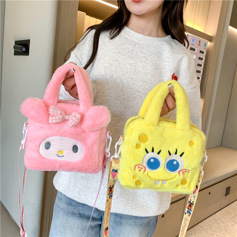 Dễ Thương Túi Đeo Chéo Hình kuromi Nhồi Bông Đáng Yêu Phong Cách Nhật Bản