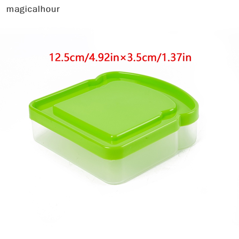 Magicalhour ^ ^ Hộp cơm Trong Suốt Hình Bánh Mì sandwich Có Thể Hâm Nóng Vi Sóng Cho Trường Học Trẻ Em * Mới