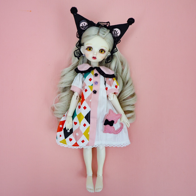 Phù Hợp set Quần Yếm denim Thời Trang Cho Búp Bê bjd 30cm Tỉ Lệ 1 / 6