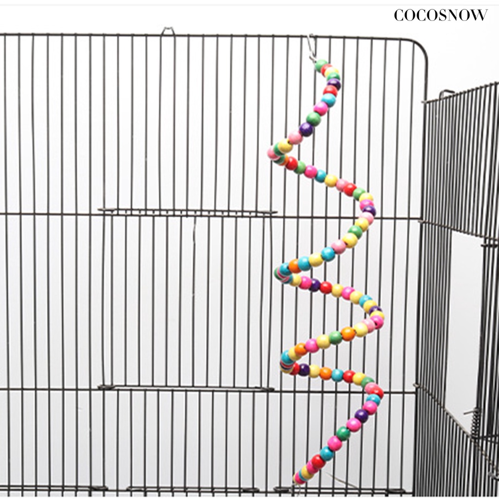 Đồ Chơi Xích Đu Bằng Gỗ Nhiều Màu Sắc Cho Chim Vẹt Leo Trèo