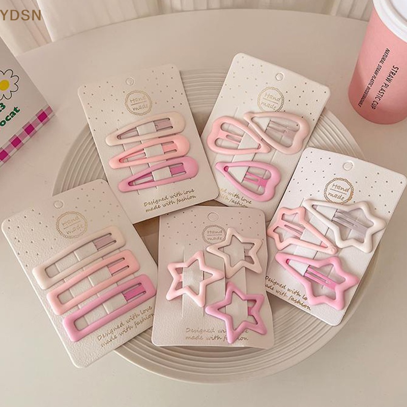 Bộ 3 Kẹp Tóc Hình Ngôi Sao mini Màu Sắc Hồng Phong Cách Hàn Quốc Cho Nữ