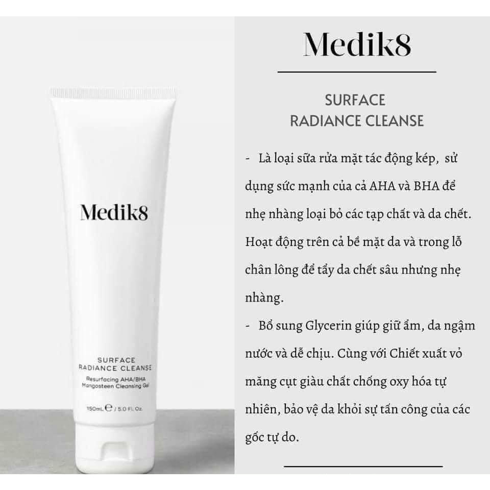 Sữa rửa mặt Medik8 Surface Randiance Cleanse .