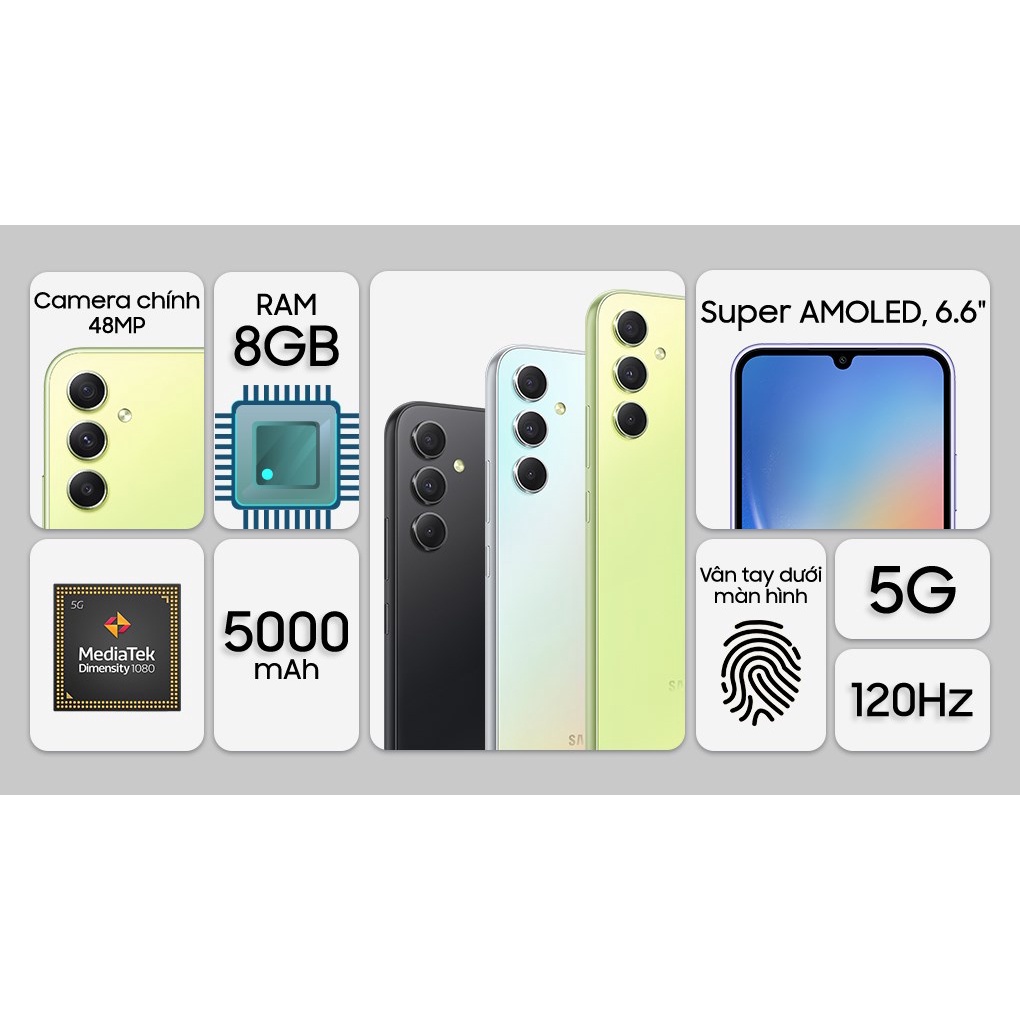 Điện thoại Samsung Galaxy A34 5G 8GB/128GB - Hàng chính hãng