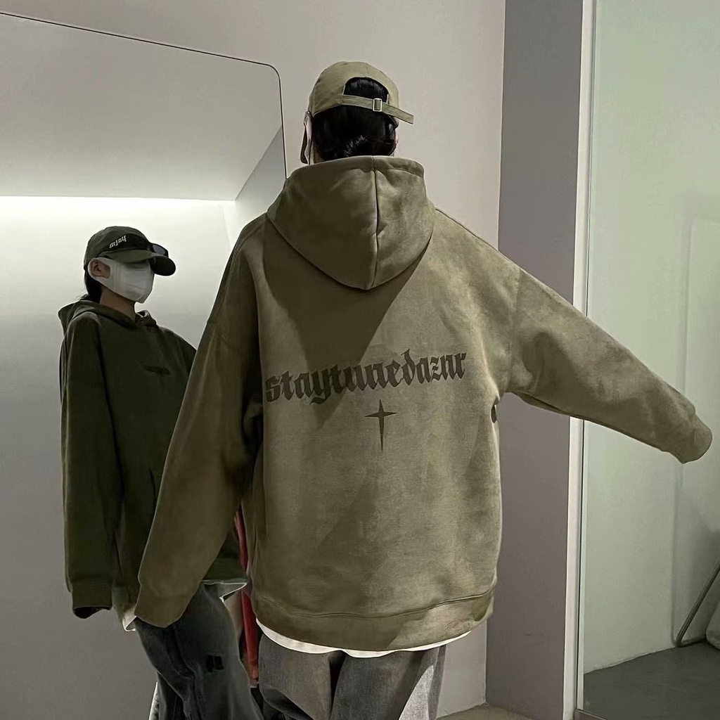 Áo Hoodie Dáng Rộng Phong Cách retro Đường Phố Mỹ Cá Tính Cho Nam