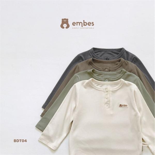 Set thun gân tăm Embes ,Bộ thu đông cho bé chất thun gân tăm mềm mại siêu co giãn