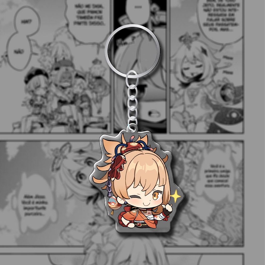 Móc khóa anime yoimiya Genshin impact mica in hình nhân vật trang trí túi xách balo làm quà