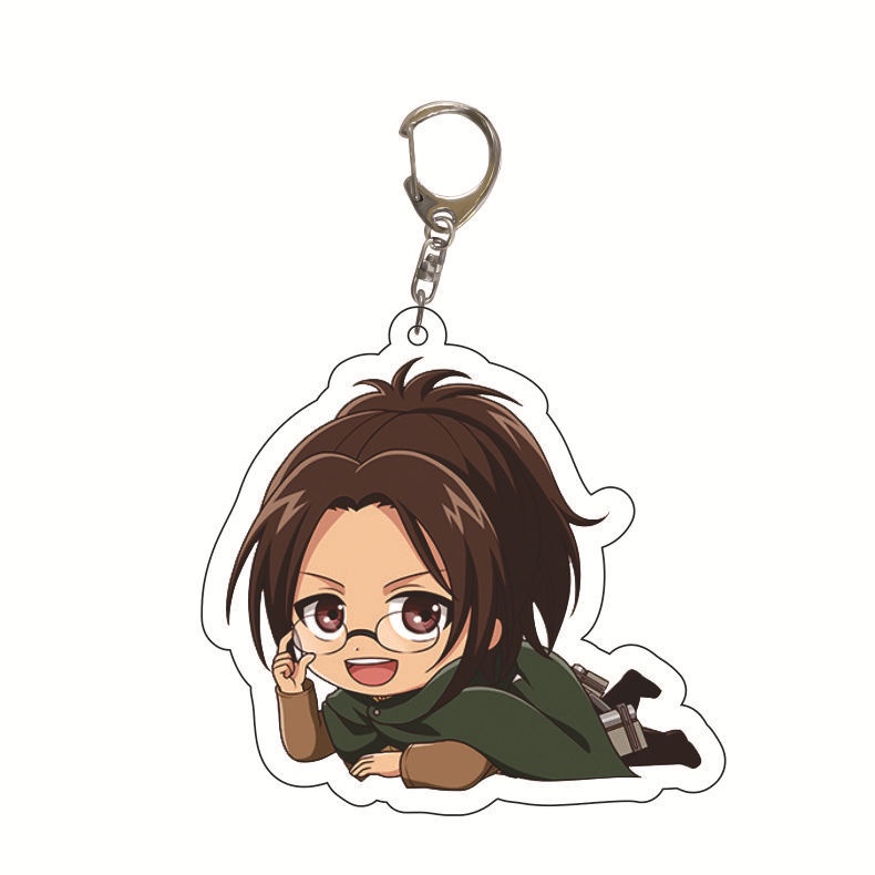 Móc Chìa Khóa Bằng acrylic Hình attack on titan prone eren mikasa armin Nhật Bản