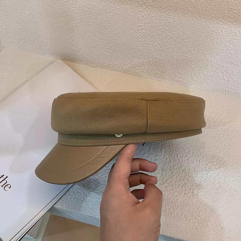 Mũ beret Da pu Thiết Kế Mùa Thu Cá Tính Dễ Phối Đồ Cho Nữ