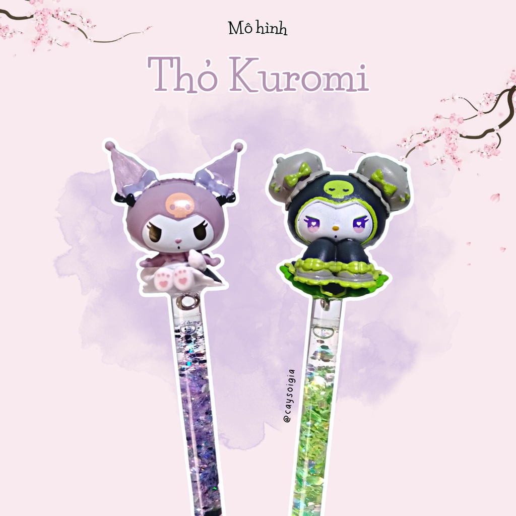 S146 - Bút dao rọc giấy gel kim tuyến thỏ Kuromi và Melody tiểu thư Lolita dễ thương unbox đơn hàng, cắt sticker washi