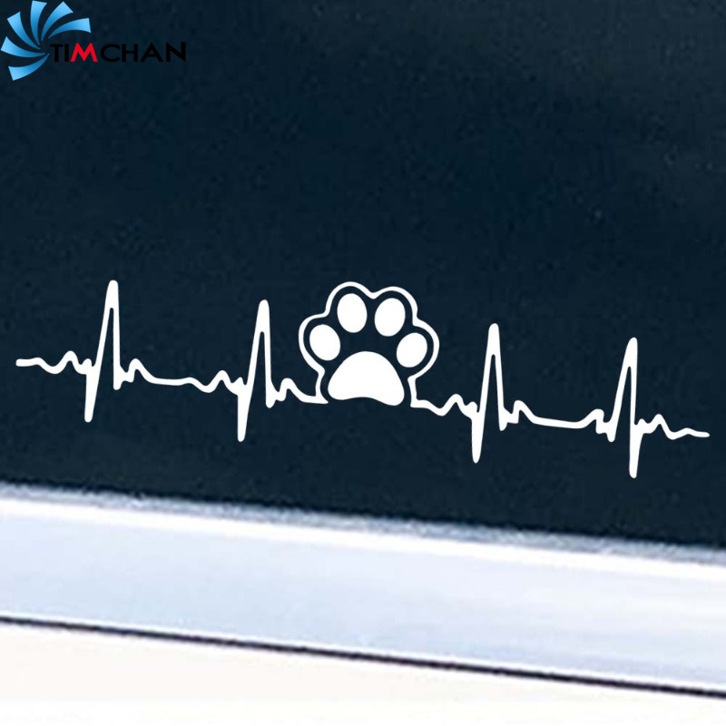 Miếng Dán Trang Trí Xe Hơi Bằng pvc Chống Thấm Nước Hình Dấu Chân Chó Dễ Thương