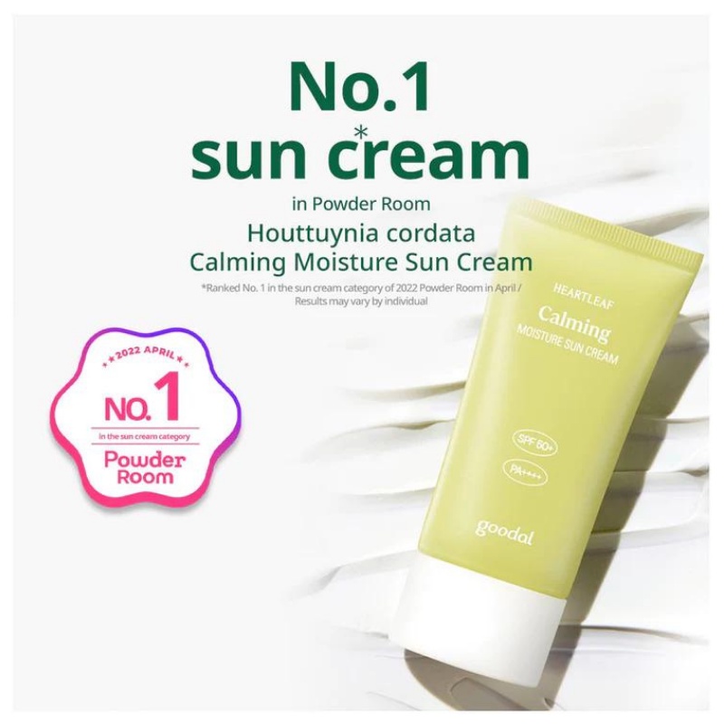 Kem chống nắng diếp cá cho da nhạy cảm Goodal Houttuynia Cordata Calming Moisture Sun Cream SPF 50+ Pa++++ 50ml