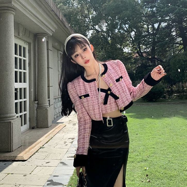 Aunt Áo Khoác cardigan Dáng Ngắn Thời Trang Mùa Thu 2023 Phong Cách Mới Ngọt Ngào Cho Nữ