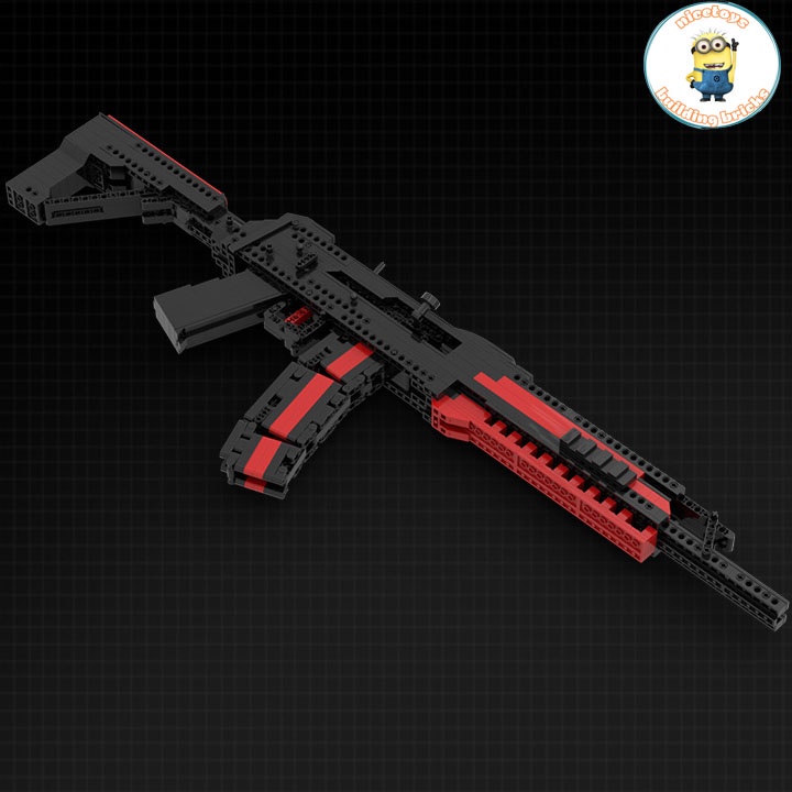 Thanh lí Đồ Chơi Lắp Ráp Kiểu , Free Fire Mô Hình Rifle AK12 ASSIMOV Và AK12 Black  Model.KV003 có tặng xe