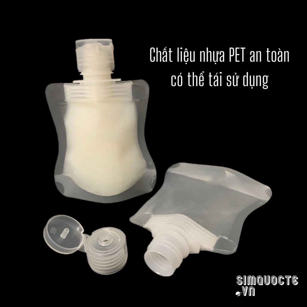 Túi chiết mỹ phẩm du lịch đựng dầu gội, dầu xả, sữa tắm, mỹ phẩm tiện lợi dung tích 30/50/100ml