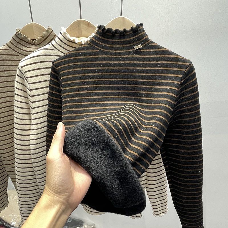 Áo sweater Tay Dài Lót Vải Dày Phong Cách Phương Tây Thời Trang Thu Đông Hàng Mới 2023