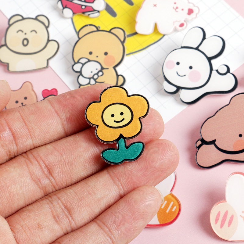 Trâm cài áo BEIKEYANG chất liệu acrylic kiểu hoạt hình Nhật Bản đáng yêu