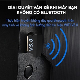 Adapter USB Bluetooth 5.0 Dongle Mini Dùng Cho Máy Tính Laptop, PC