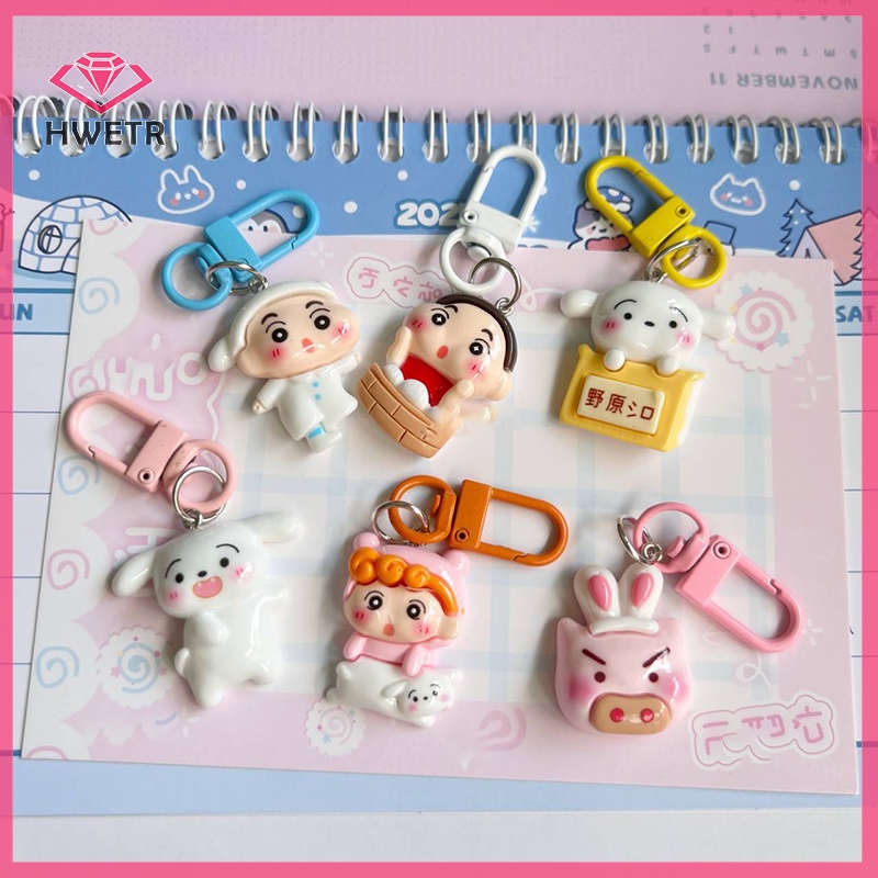 Hwetr Móc Khóa Hình Cậu Bé Bút Chì shin-chan Bằng Nhựa resin Dễ Thương Trang Trí Túi Xách / Quà Tặng Mới