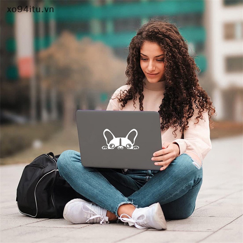 Xoitu Đề Can vinyl Dán Trang Trí Xe Hơi laptop Hình Chú Chó Bull Pháp Vui Nhộn vn