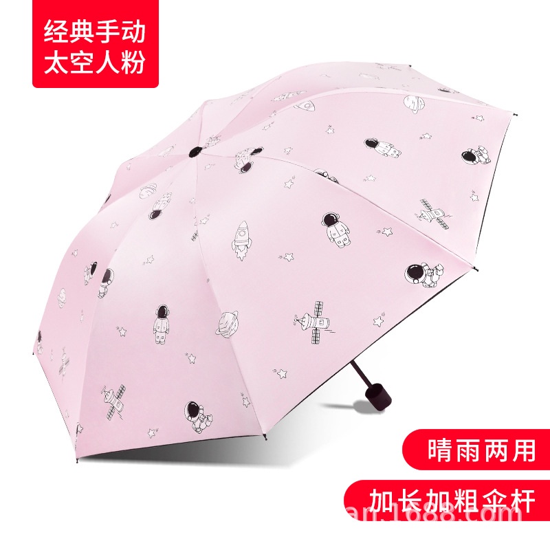 Dù Che Mưa Nắng Tự Động Màu Đen Hình Phi Hành Gia