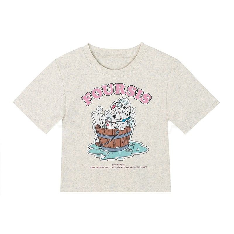 Áo baby tee  Áo Thun Tay Ngắn Hở Vai Ôm Dáng Phong Cách hong kong Thời Trang Cho Nữ