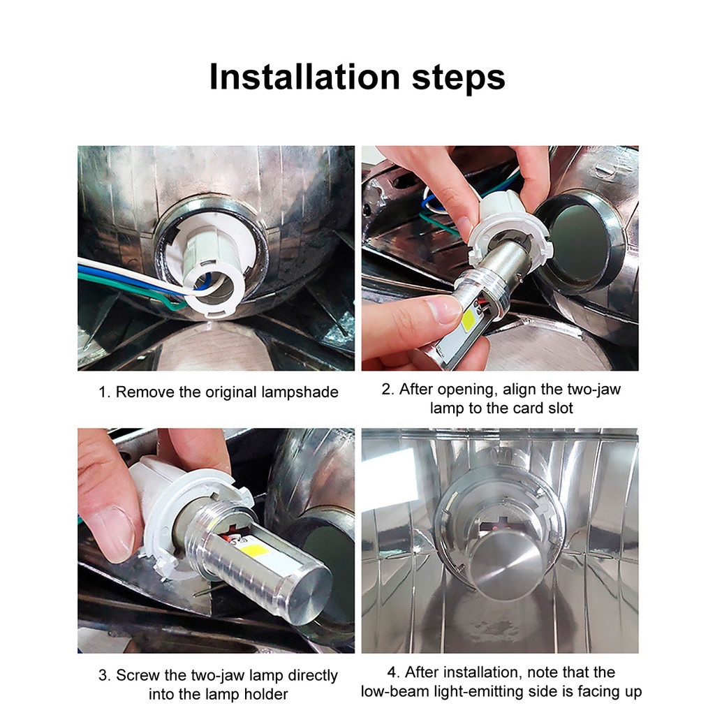 Đèn pha led xe máy bi cầu bóng led xe máy H4 H6 BA20D Hai Màu thay thế dùng cho xe moto chuyên dụng - YKD