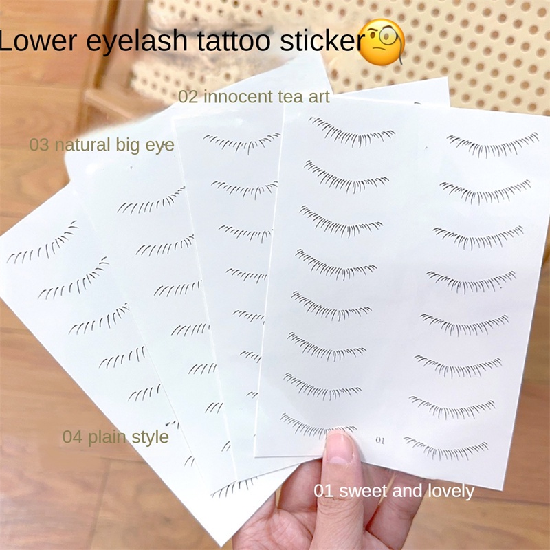 Dùng Một Lần Lông Mi Dưới Miếng Dán Hình Xăm Cho Trang Điểm Internet Celebrant Lông Mi Dưới Miếng Dán Hình Xăm 3D Mô Phỏng Tự Nhiên Chống Thấm Nước Bri