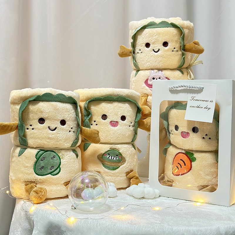 Chăn Nhỏ Vải flannel In Hoạt Hình Dễ Thương Dùng Trong Văn Phòng / Ngủ Trưa