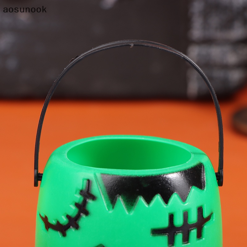 Aosunook Xô Đựng Kẹo Hình Bí Ngô halloween Nhỏ Gọn Trang Trí Tiệc Tùng Cho Trẻ Em en