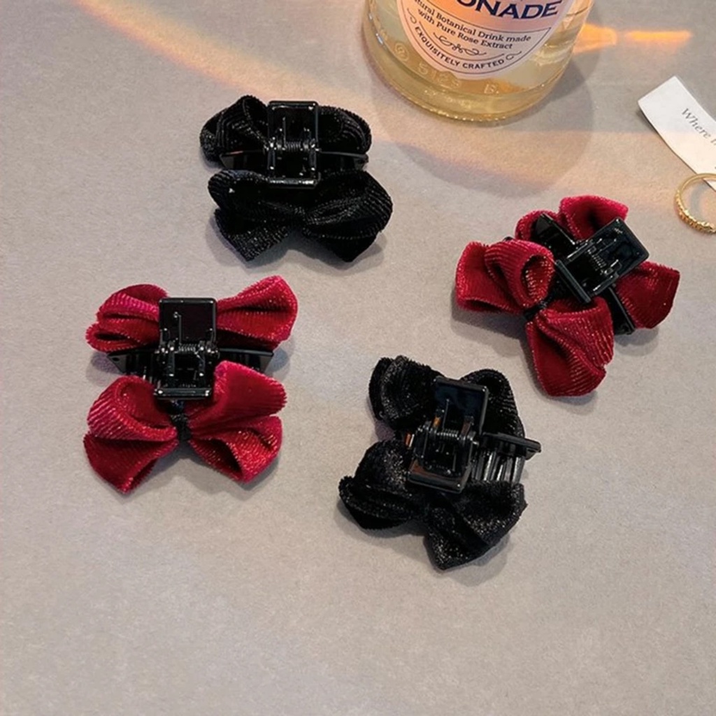 PVN61177 Kẹp Tóc Nơ Bằng Nhung Đen Thời Trang Thu Đông Dễ Thương Cho Nữ
