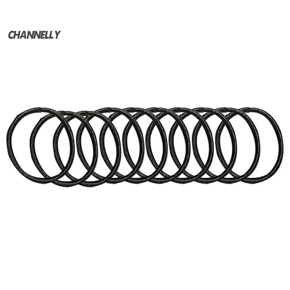 Set 10 Dây Buộc Tóc Co Giãn Màu Trơn Đơn Giản Cho Bé Gái Giá Đỡ
