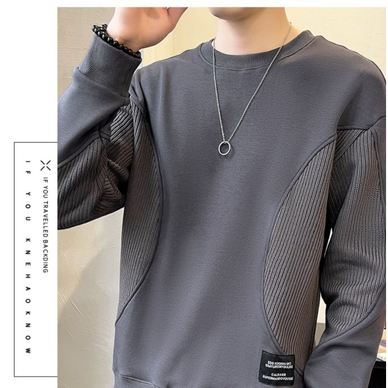 Áo Nỉ Cổ Tròn Dáng Rộng Phong Cách Đường Phố Thời Trang Xuân Thu Mới Cho Nam
