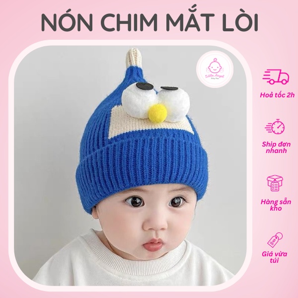 NÓN LEN MẮT LÒI 3D DỄ THƯƠNG CHO BÉ