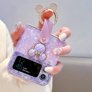 Nhẫn Cho Samsung Z Flip7 Flip7FE Flip6 Flip5 Flip4 Vỏ Lấp Lánh Bóng Cho Bé Gái Chống Sốc Bảo Vệ Ống Kính Hoạt Hình Z Flip 7 6 Z Flip 5 4 Vỏ Điện Thoại