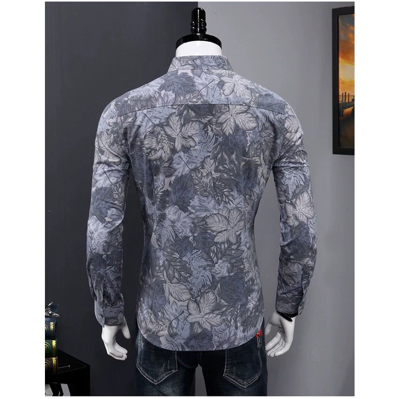 Áo Sơ Mi Tay Dài In Họa Tiết Thời Trang Hàn Quốc Cho Nam