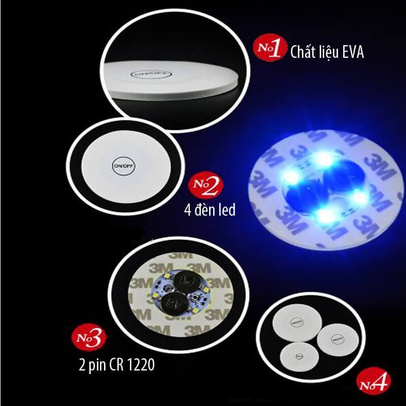 Euro Home - Bộ 5 đế Lót Ly đèn led phát sáng đẹp mắt Party Night Club