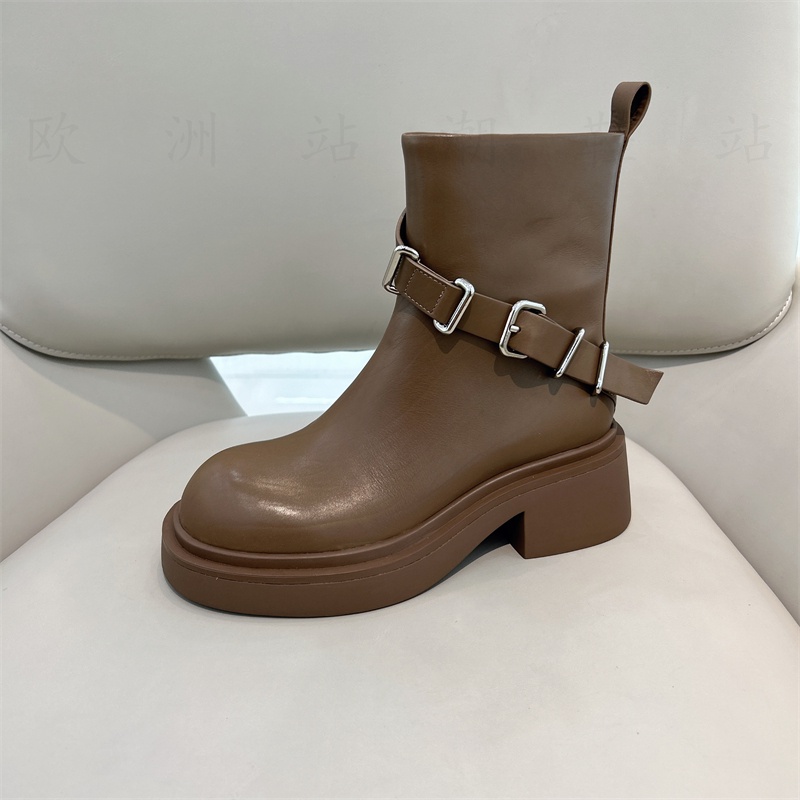 Giày Bốt martin Đế Dày Có Khóa Kéo Bên Hông Phong Cách Anh Quốc Thời Trang Mùa Thu Mới 2023