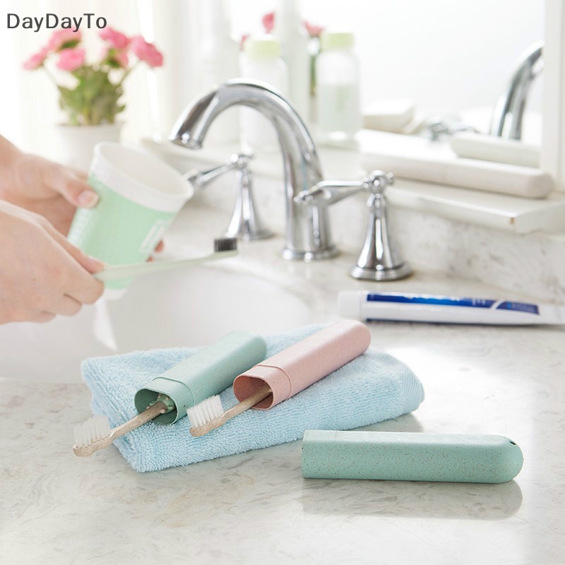 Hộp Đựng Bàn Chải Đánh Răng Bằng Sợi Rơm Lúa Mì Chống Bẩn Nhỏ Gọn Dùng Khi Đi Du Lịch / Cắm Trại