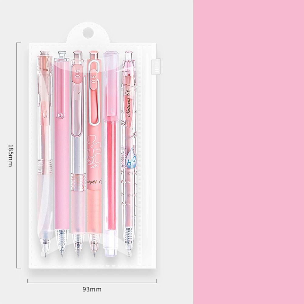 6 Cây Bút Bi Mực Đen Ngòi 0.5mm Nhanh Khô Kèm 1 Bút Bi