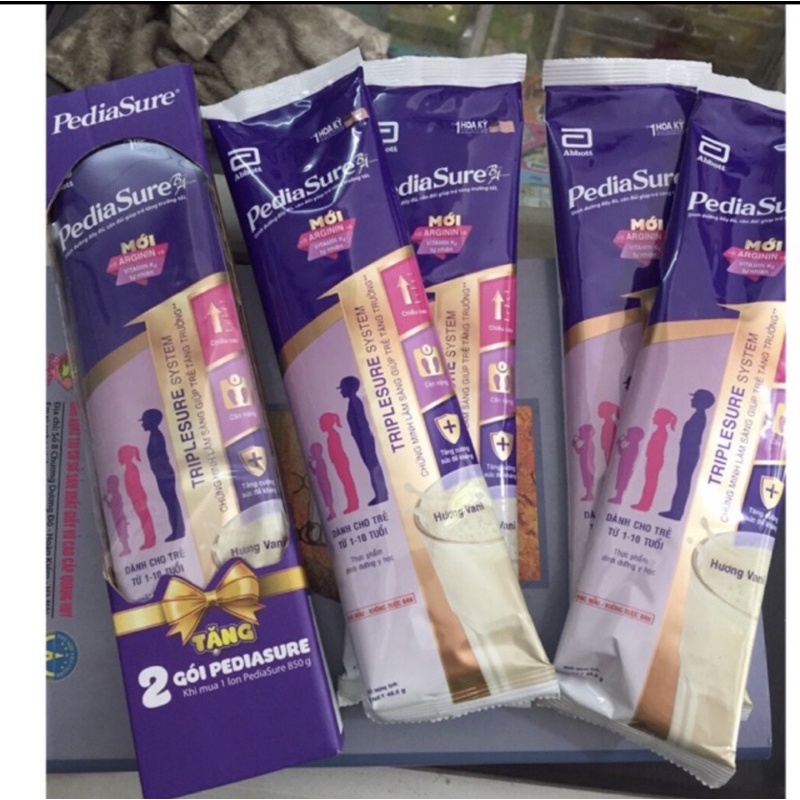 Sữa bột Pediasure gói hương Vani mẫu mới ít ngọt 48,6g